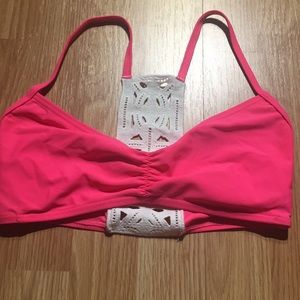 A women’s hot pink bikini